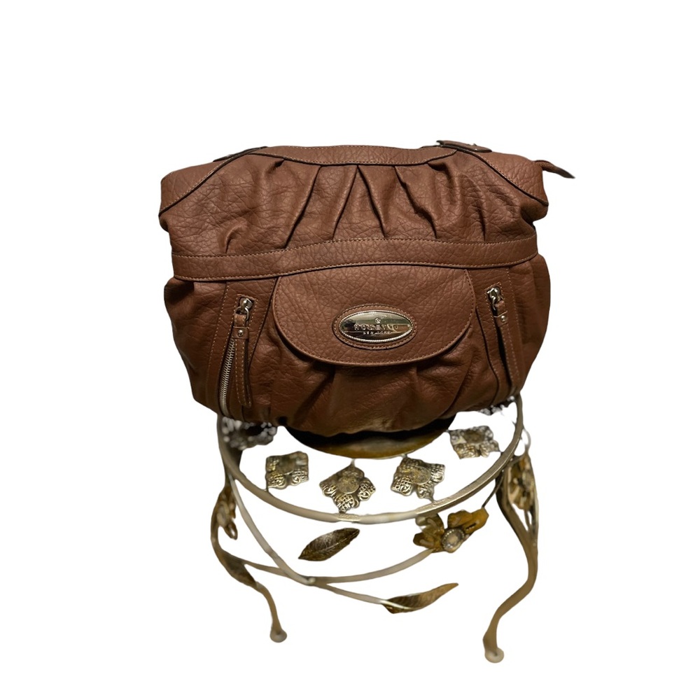 Rosetti Woman’s Brown Leather Shoulder Bag With Bonus Umbrella
